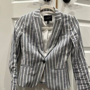 Banana Republic Gray and White Striped Blazer
